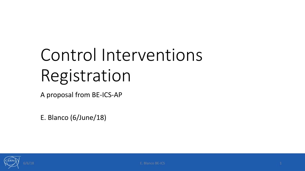 control interventions registration