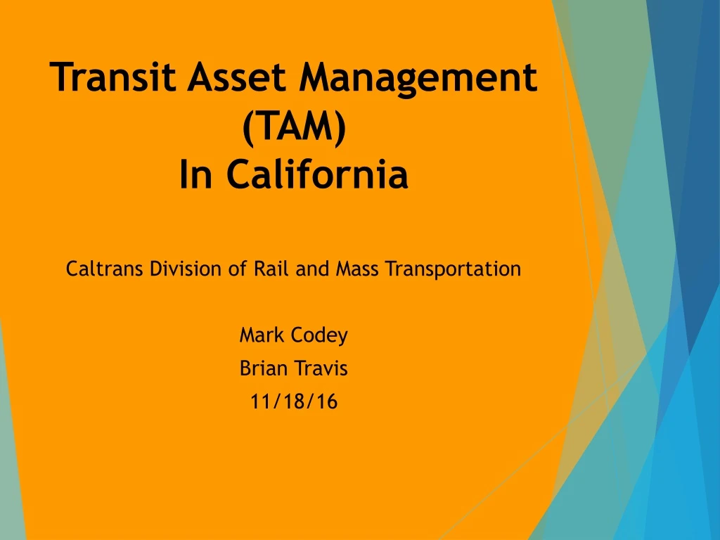 transit asset management tam in california