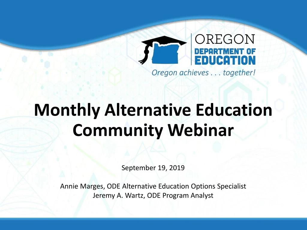 monthly alternative education community webinar