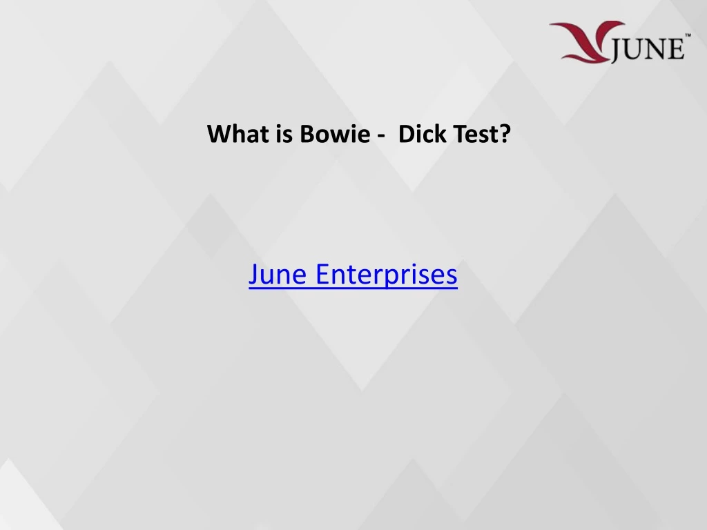 what is bowie dick test