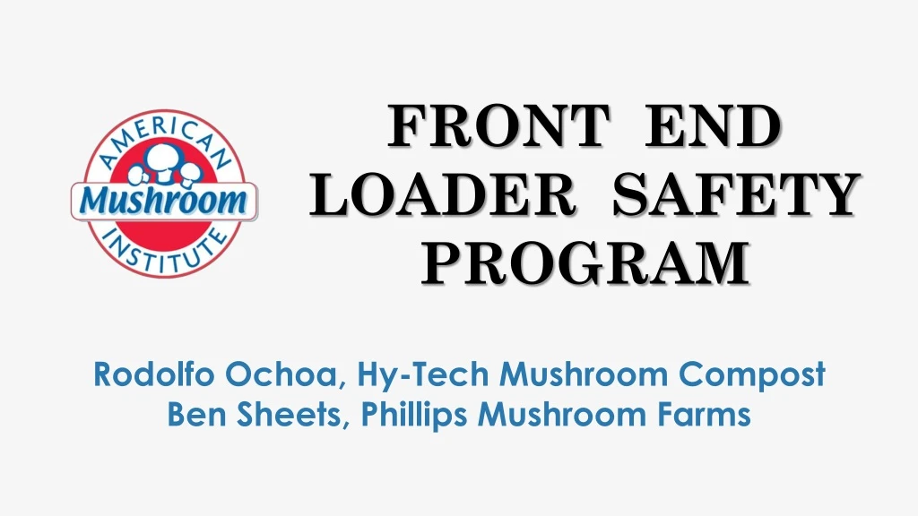 front end loader safety program