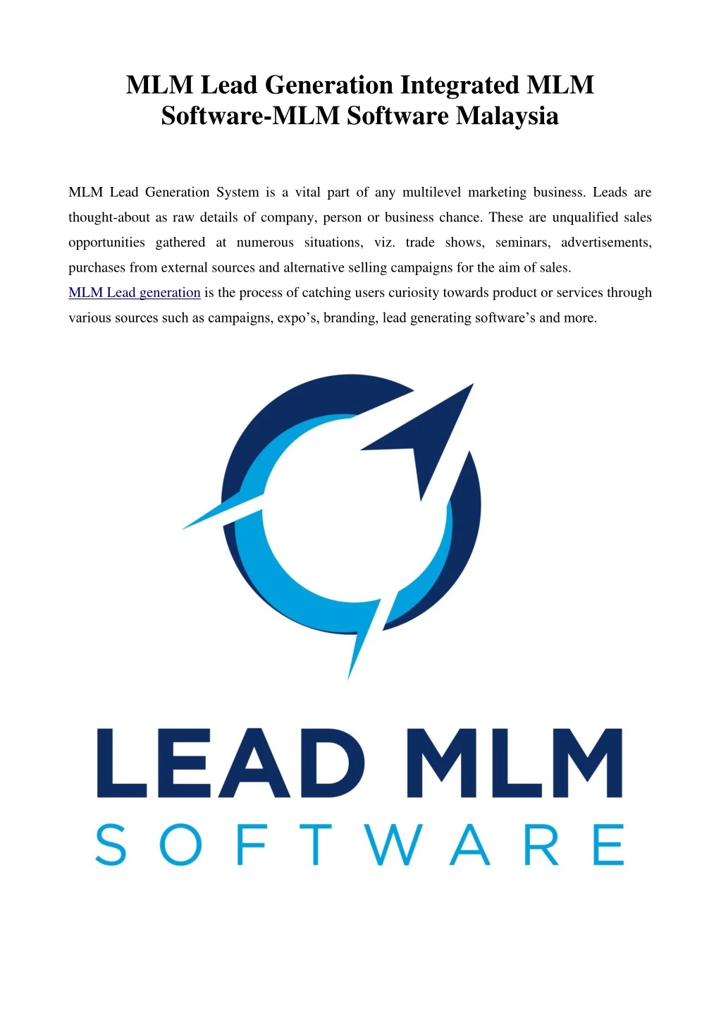 mlm lead generation integrated mlm software