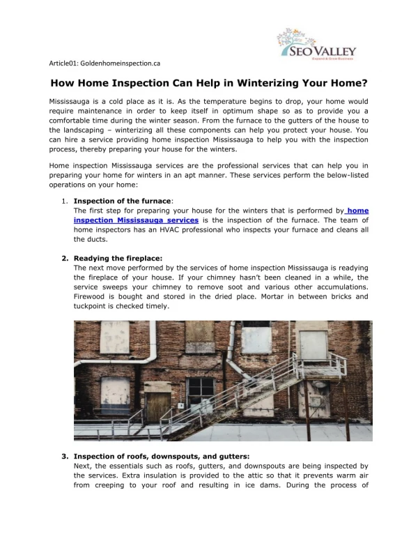 How Home Inspection Can Help in Winterizing Your Home?