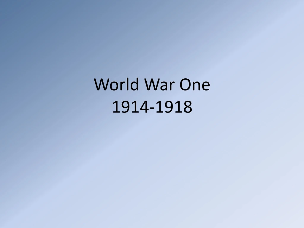 world war one 1914 1918