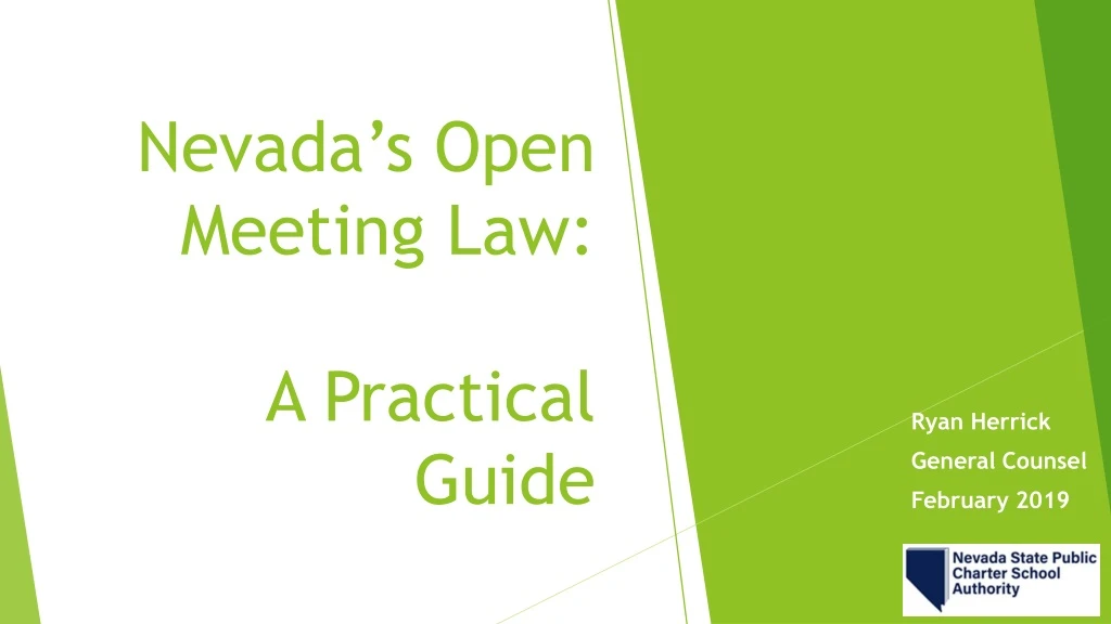 nevada s open meeting law a practical guide