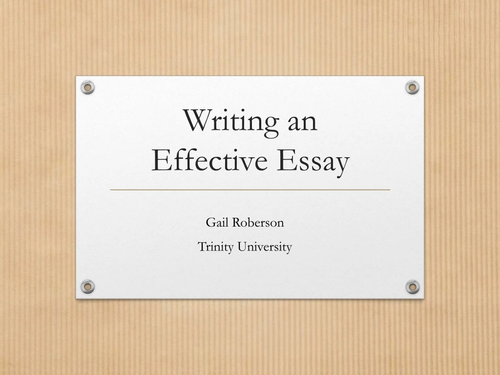 writing an effective essay