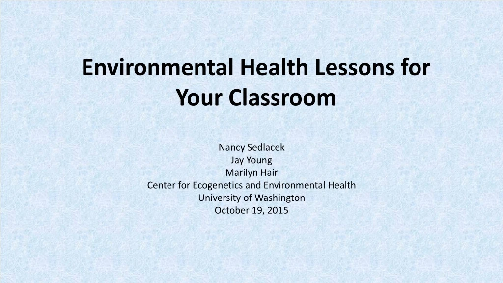 environmental health lessons for your classroom