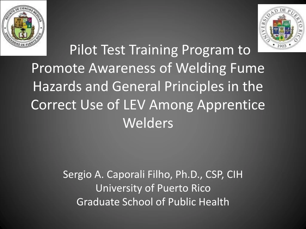 sergio a caporali filho ph d csp cih university of puerto rico graduate school of public health