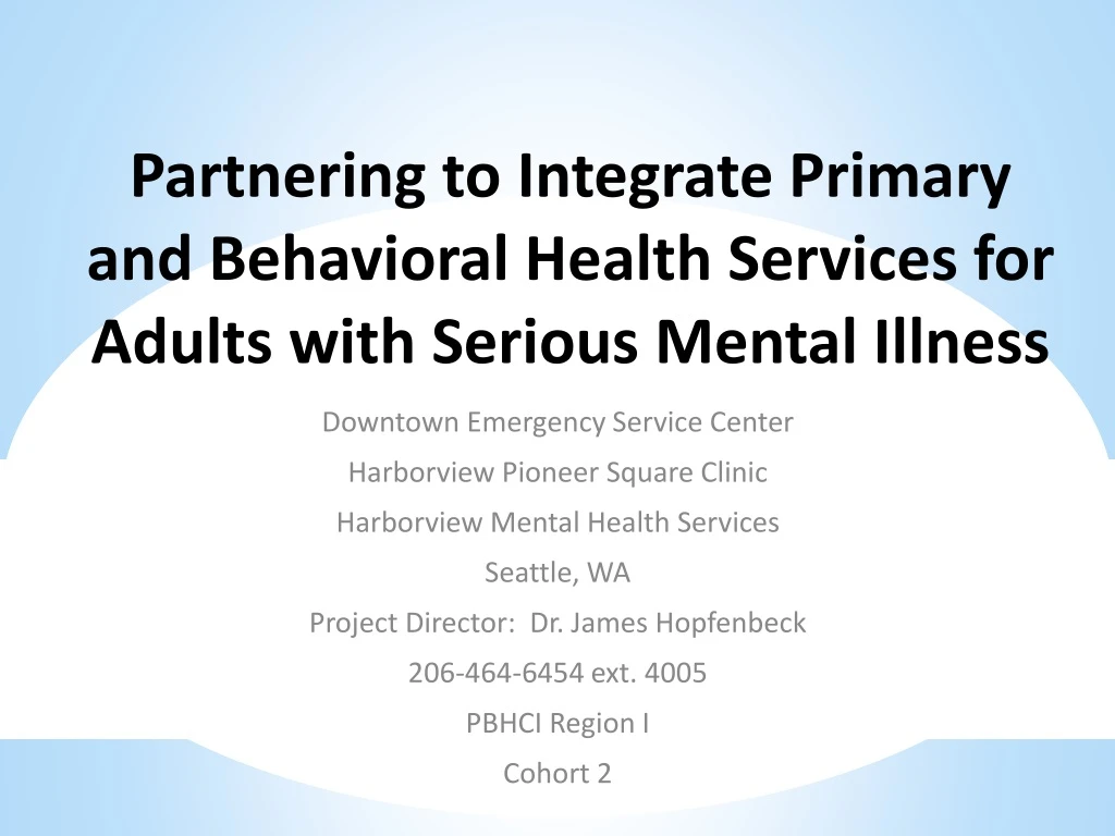 partnering to integrate primary and behavioral