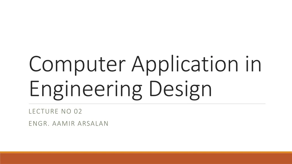 computer application in engineering design