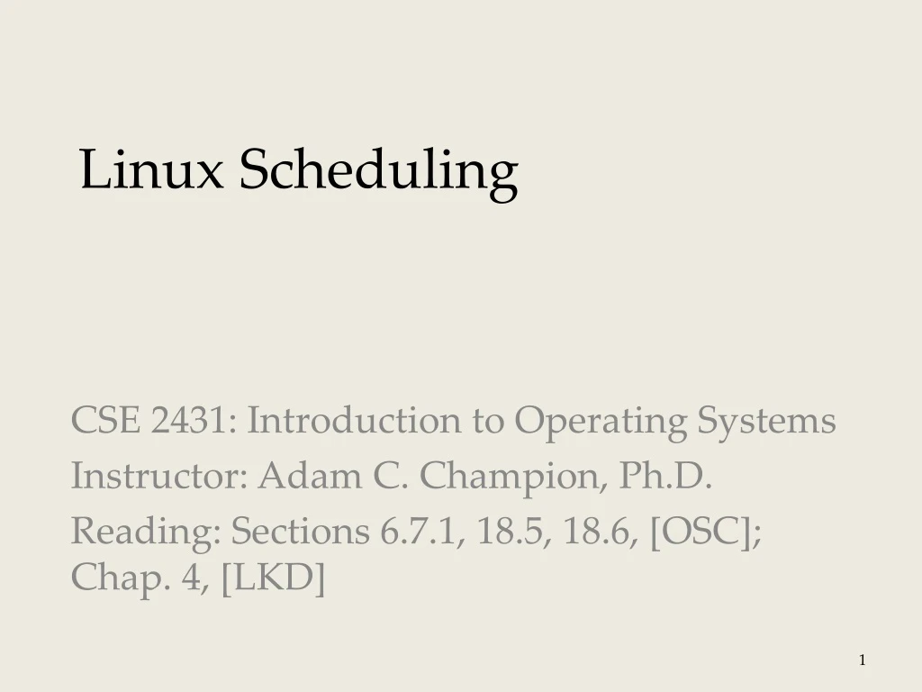linux scheduling
