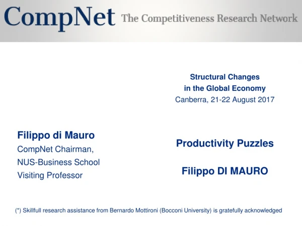 Filippo di Mauro CompNet Chairman, NUS-Business School Visiting Professor