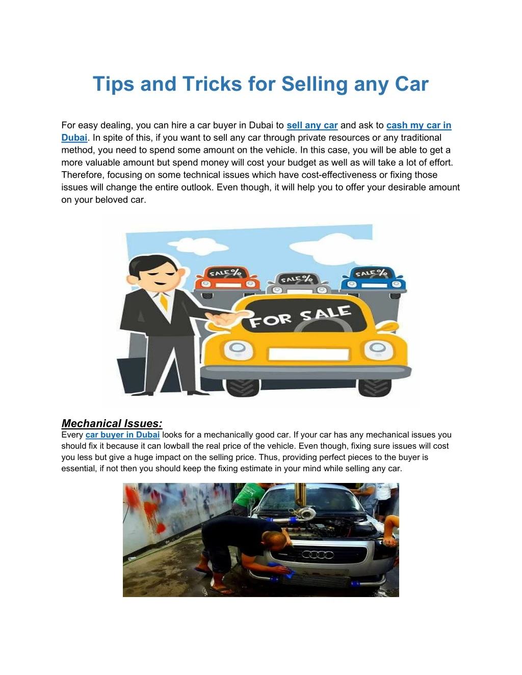tips and tricks for selling any car