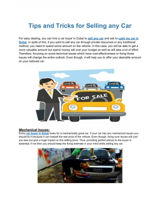 Tips and Tricks for Selling any Car - slide 1
