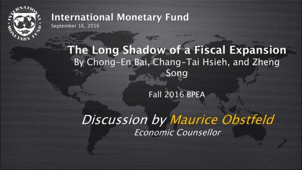 International Monetary Fund September 16, 2016