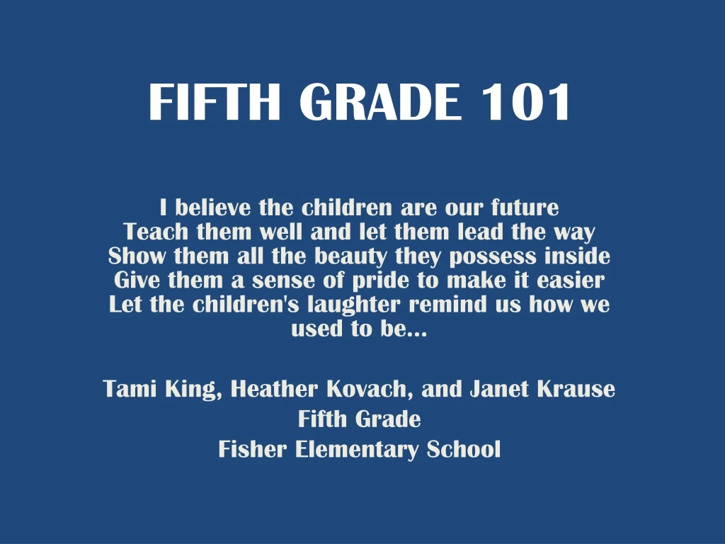 fifth grade 101