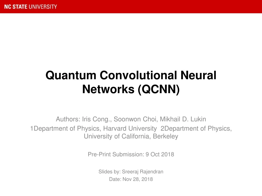 quantum convolutional neural networks qcnn