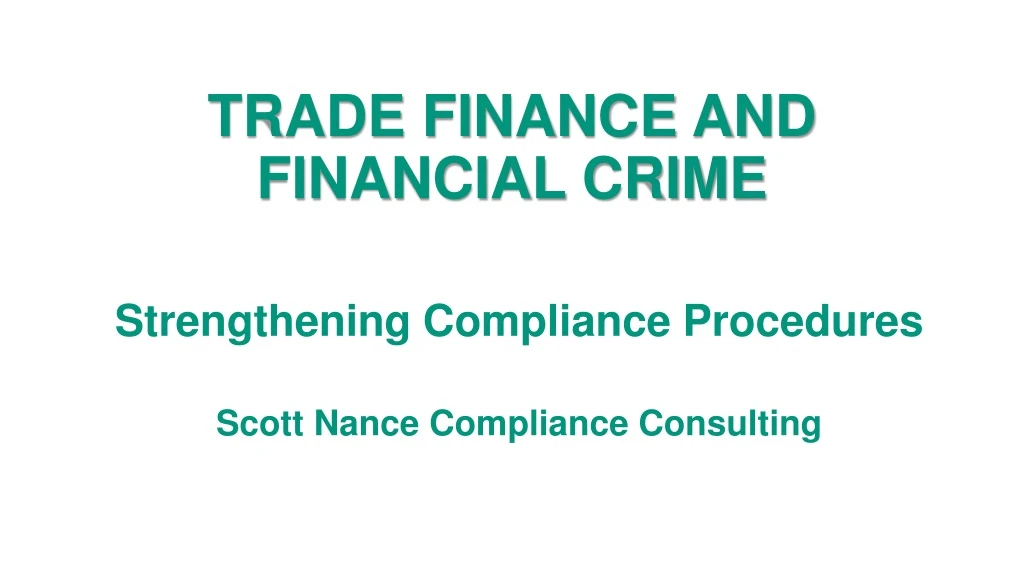 trade finance and financial crime