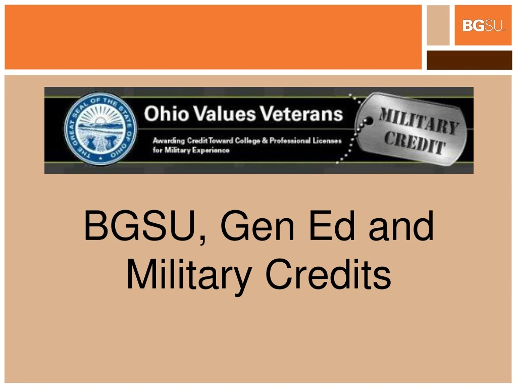 bgsu gen ed and military credits
