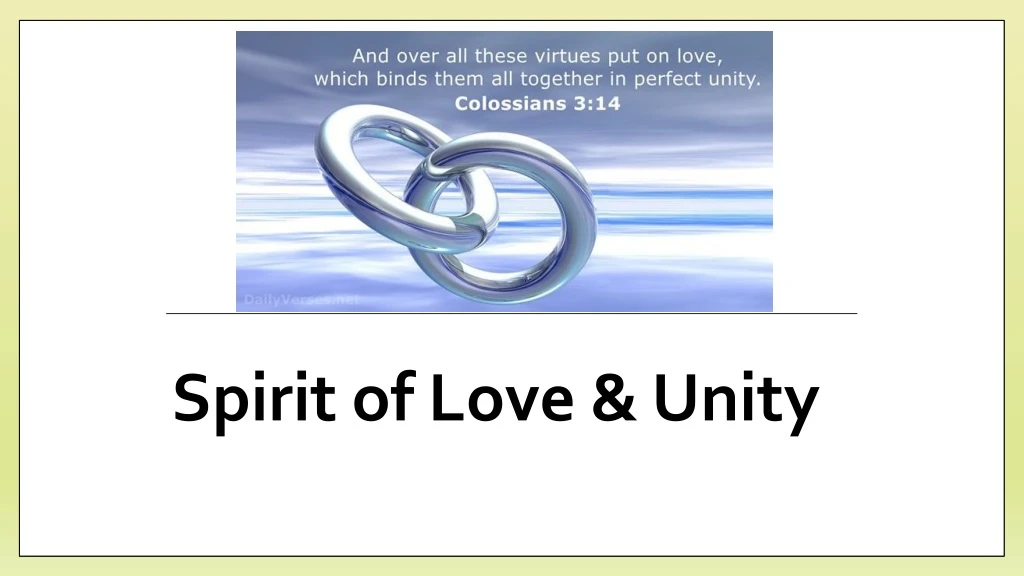 spirit of love unity