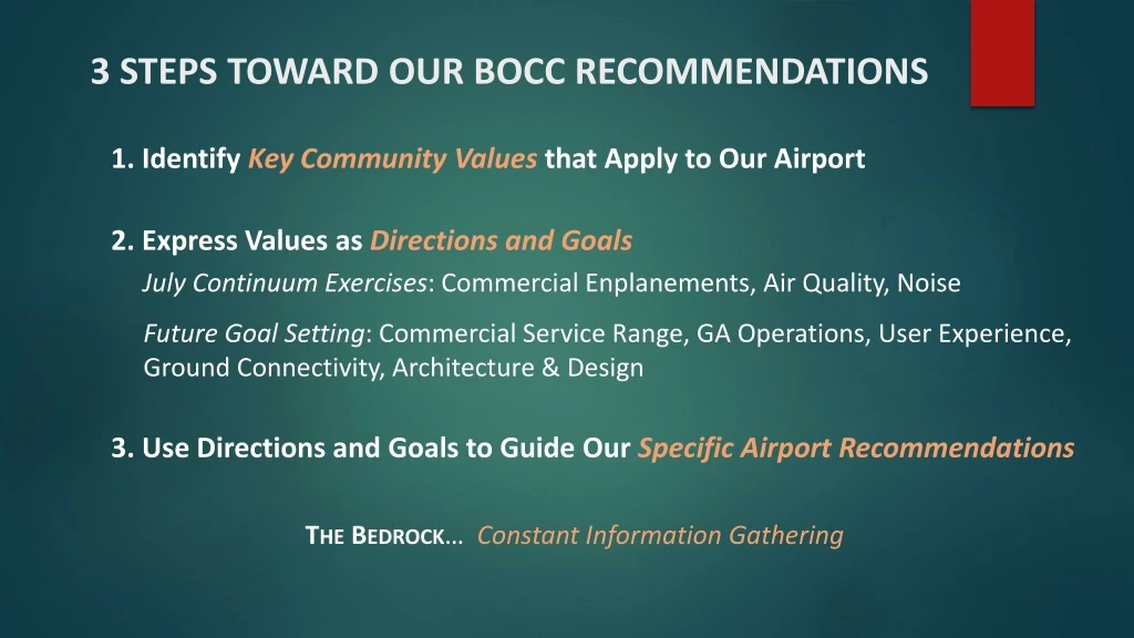 3 steps toward our bocc recommendations