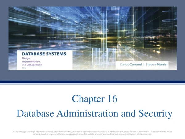 Chapter 16 Database Administration and Security