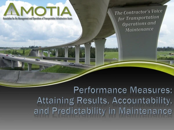 Performance Measures: Attaining Results, Accountability, and Predictability in Maintenance