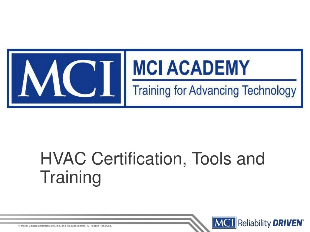 hvac certification tools and training