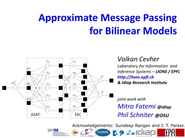 Approximate Message Passing for Bilinear Models