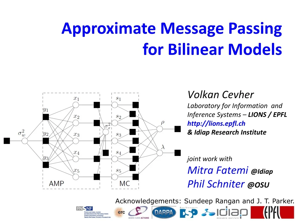 approximate message passing for bilinear models