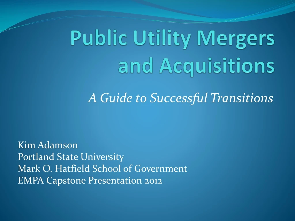 public utility mergers and acquisitions