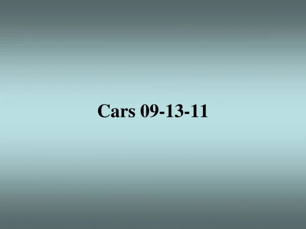 Cars 09-13-11