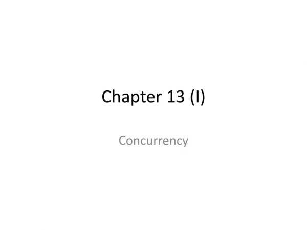 Chapter 13 (I)