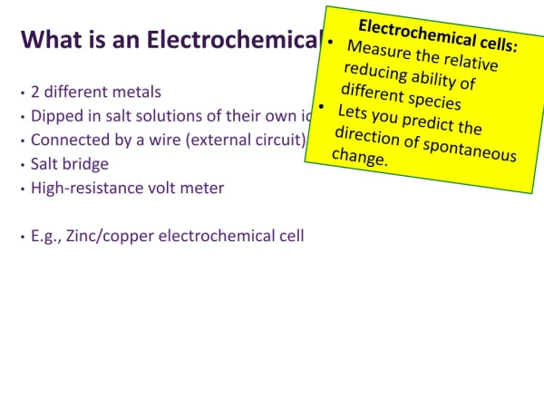 What is an Electrochemical Cell?