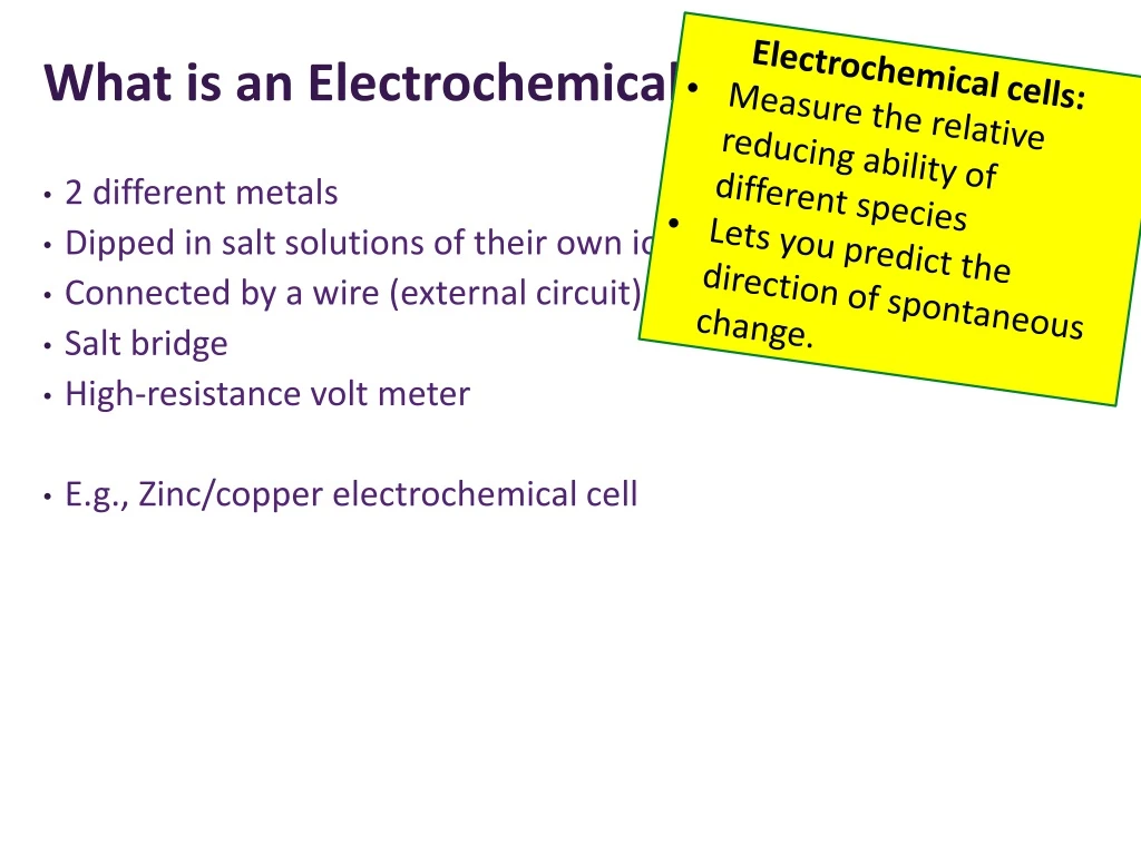 what is an electrochemical cell