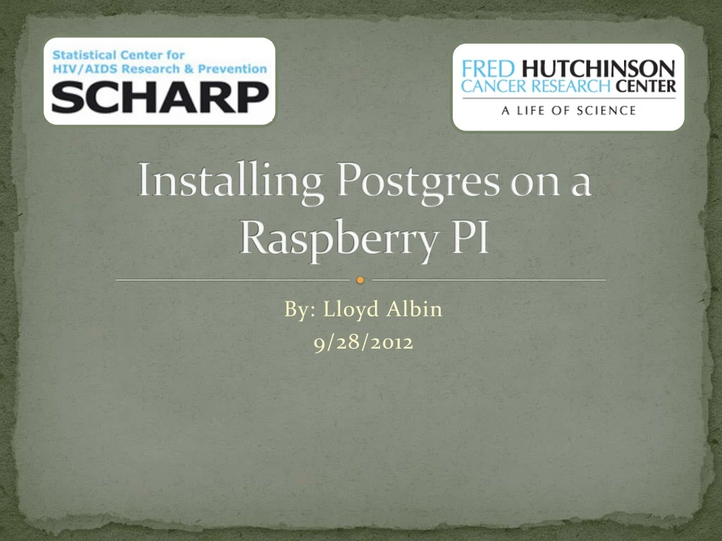 installing postgres on a raspberry pi