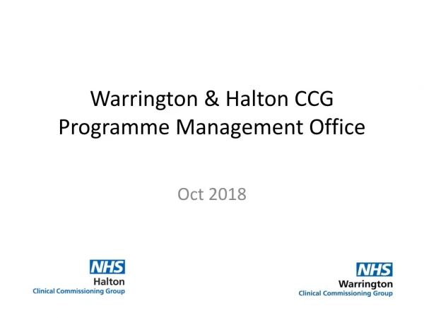 Warrington &amp; Halton CCG Programme Management Office
