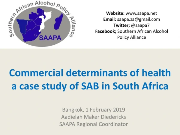 Commercial determinants of health a case study of SAB in South Africa