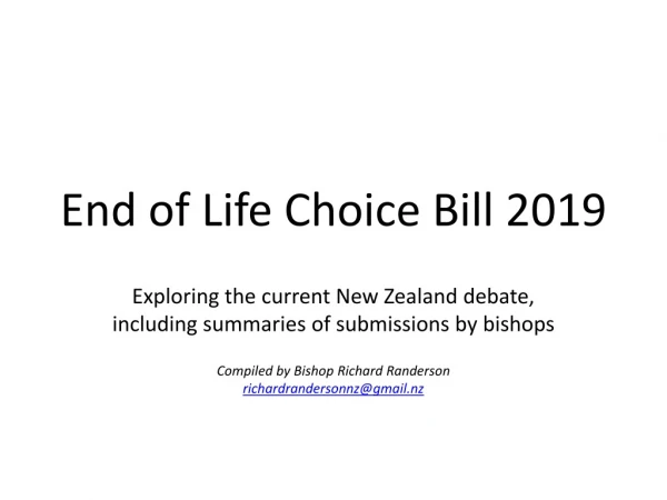 End of Life Choice Bill 2019