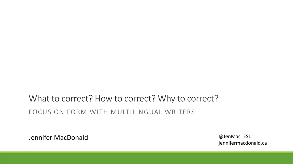 what to correct how to correct why to correct