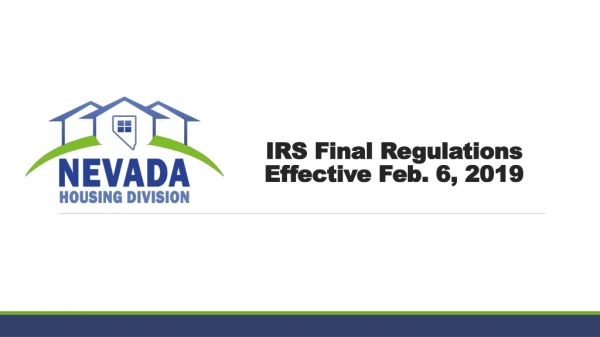 IRS Final Regulations Effective Feb. 6, 2019