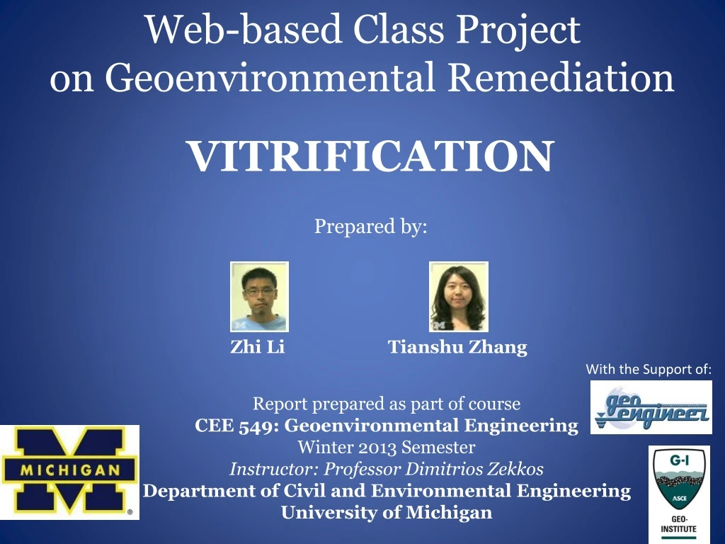 web based class project on geoenvironmental remediation