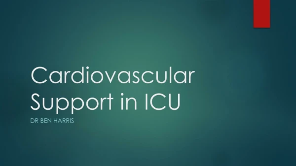 Cardiovascular Support in ICU