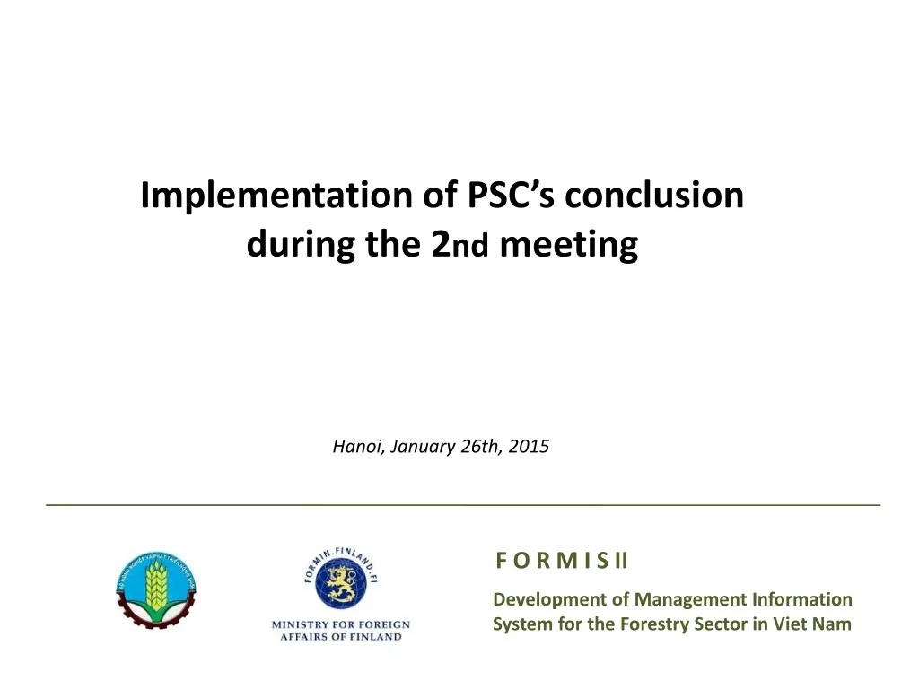 implementation of psc s conclusion during the 2 nd meeting
