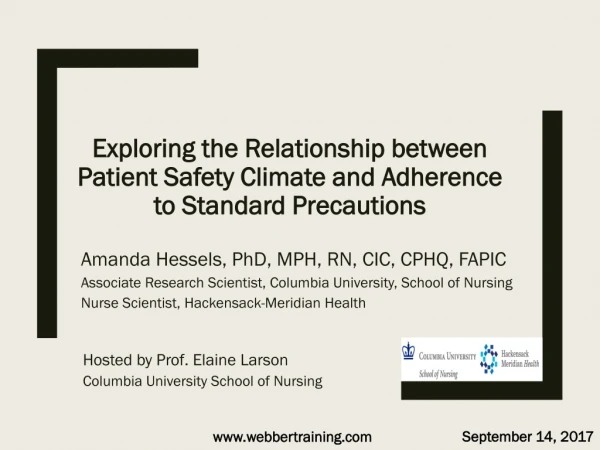 Exploring the Relationship between Patient Safety Climate and Adherence to Standard Precautions