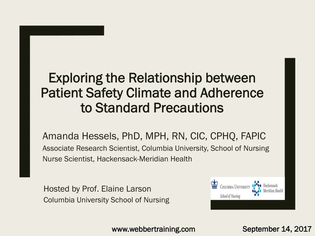 exploring the relationship between patient safety climate and adherence to standard precautions