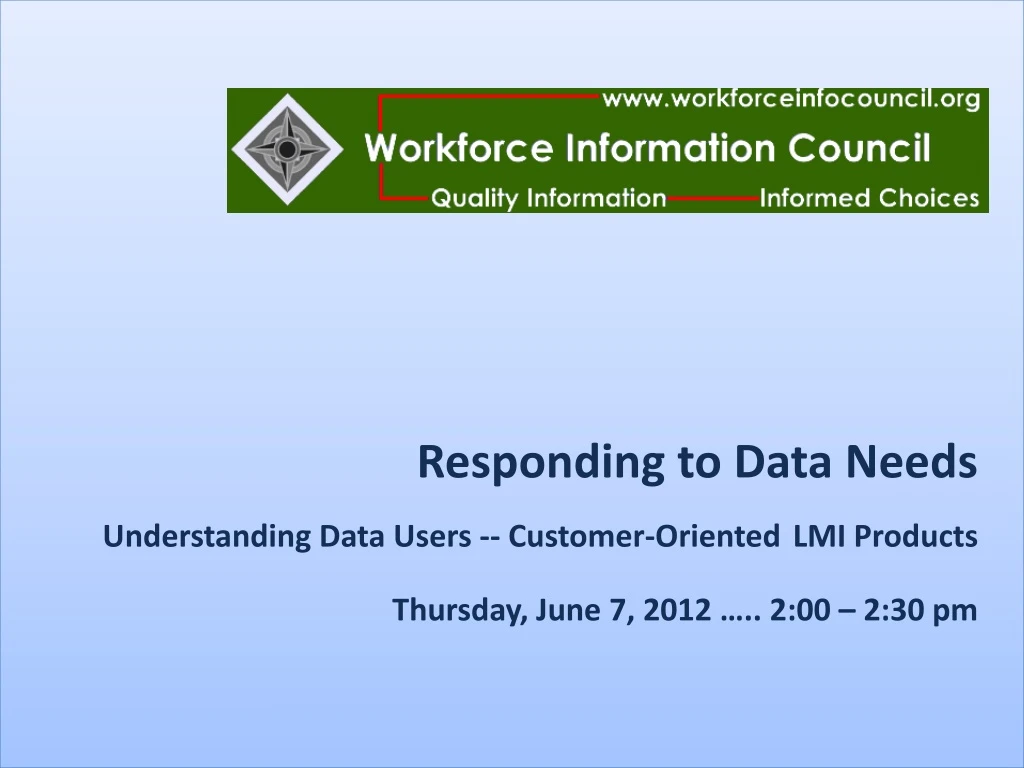 responding to data needs understanding data users