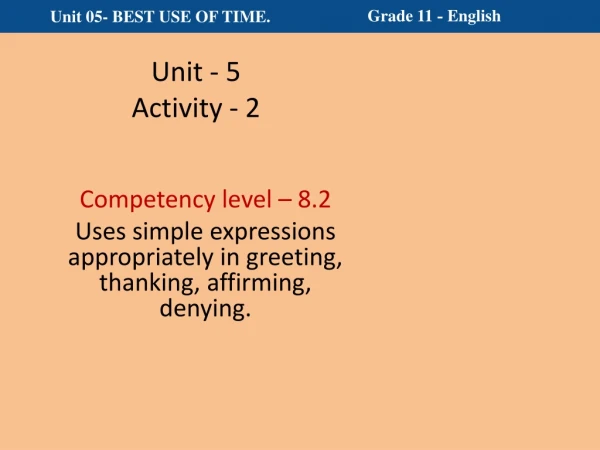 Unit - 5 Activity - 2