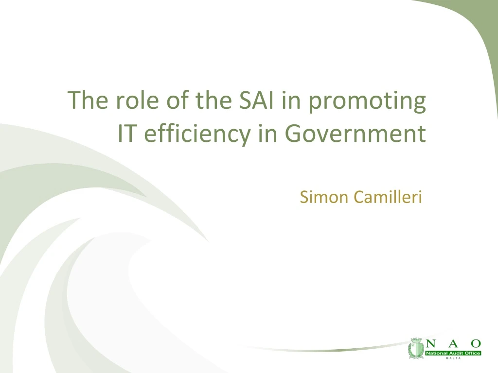 the role of the sai in promoting it efficiency in government