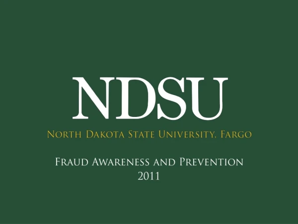 Fraud Awareness and Prevention 2011